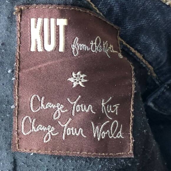 Kut From The Kloth Dark Wash Flap Pockets Natalie Mid Rise Boot Cut Denim Jeans - Picture 6 of 8